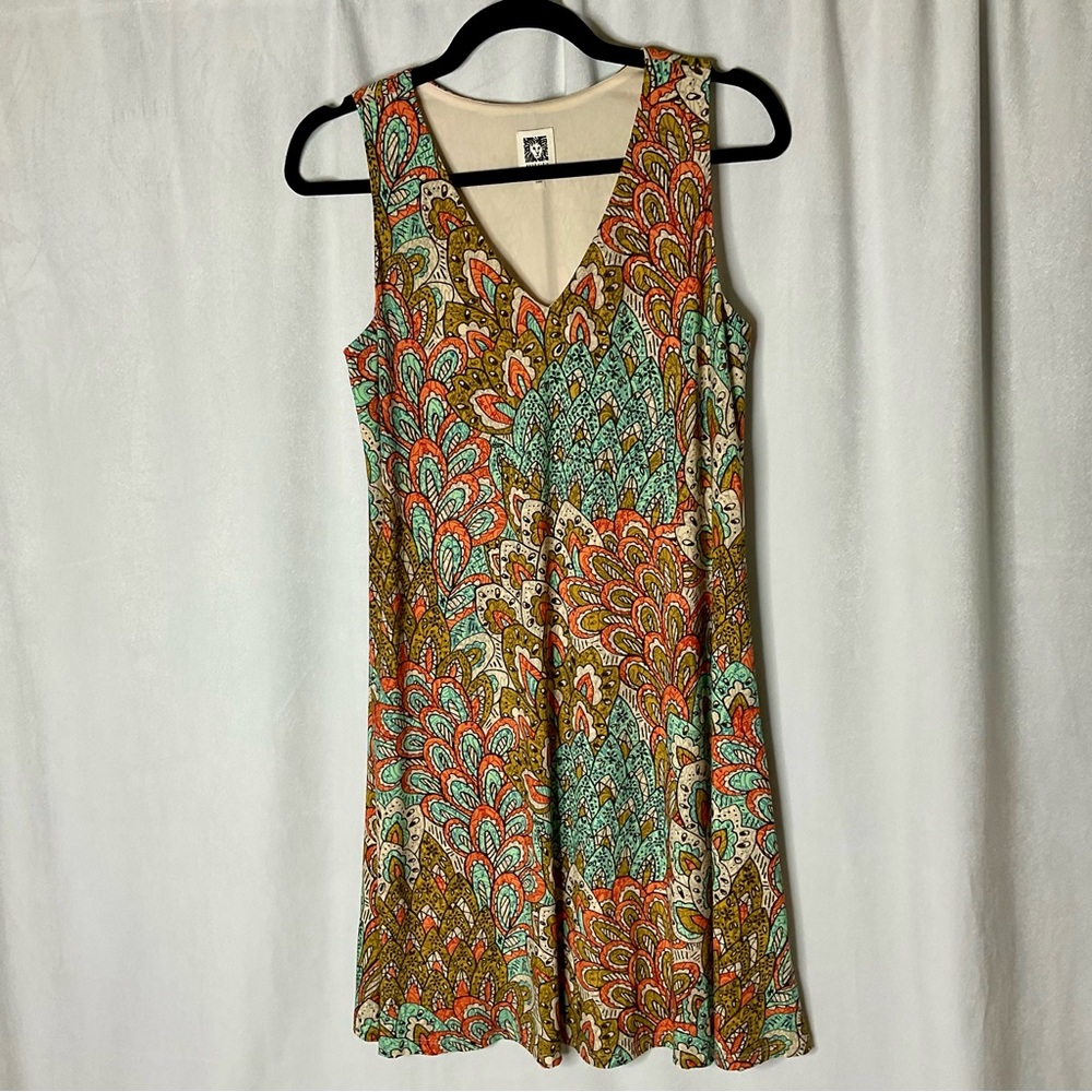 Anne Klein Sleeveless Multi Print Dress Size 2
